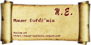 Mauer Eufémia névjegykártya